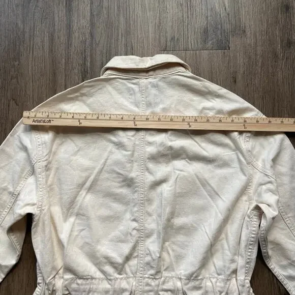 Everlane The Cinchable Chore Jacket Women's S Bone Inner Drawstring Pockets - Picture 10 of 11